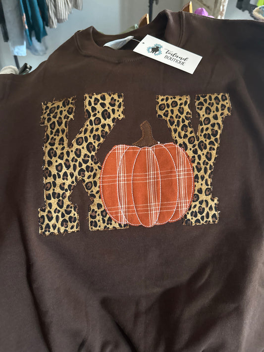 KY Cheetah Print Pumpkin Crewneck